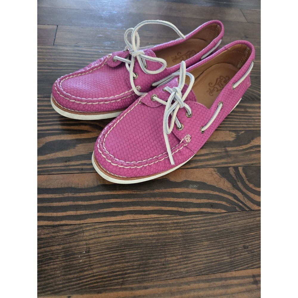 Sperry Top Sider Gold Cup Honeycomb Women's 9.5 M Pink Raspberry Boat Shoes - Picture 9 of 11